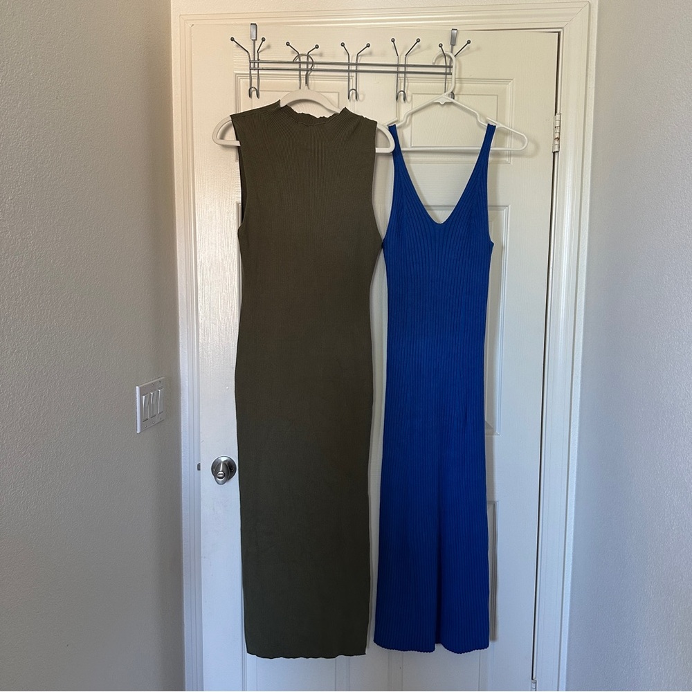 Amazon Olive and Blue Maxi Dresses